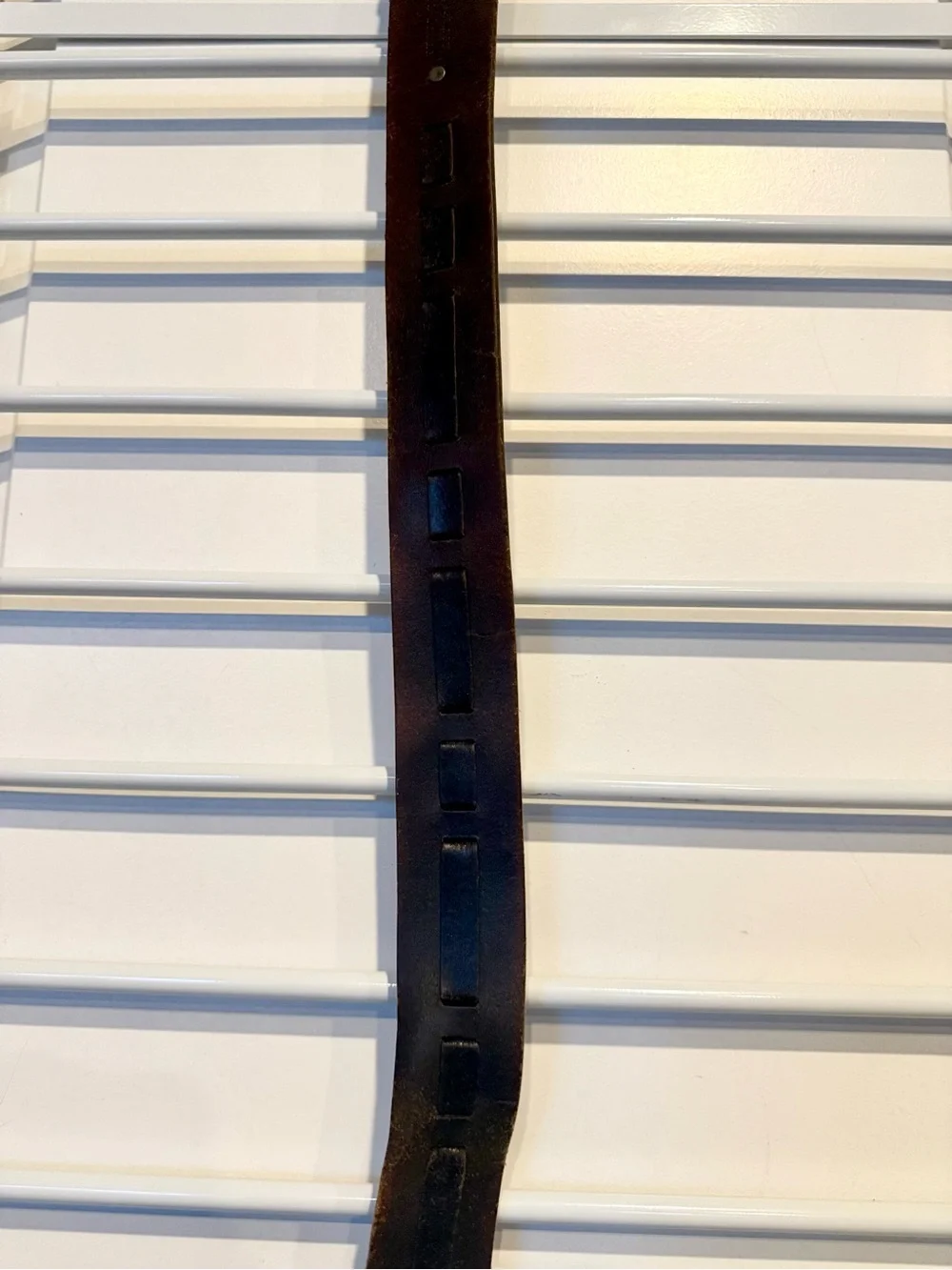Men's Brown Leather Belt with metal rings 44”
